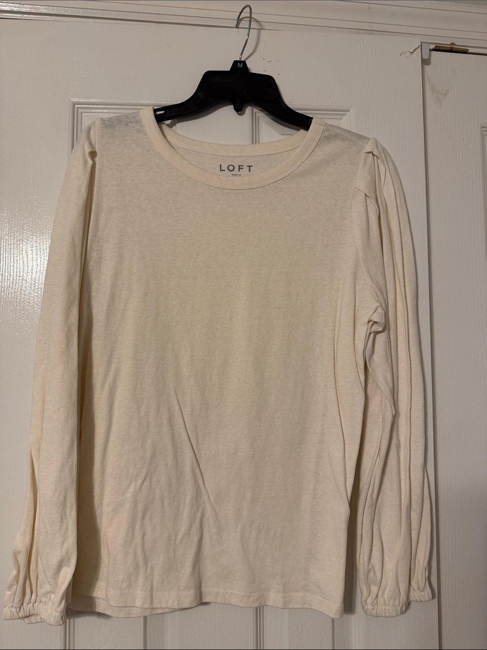 LOFT Long-Sleeve Crewneck Tee — Cream